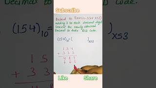 decimal to excess 3 code Conversion (hindi)|decimal to excess 3 code #numbersystem #decimal #shorts
