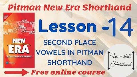 Lesson 14 Second place vowels in Pitman Shorthand #pitmanshorthand #vowels #steno #newera