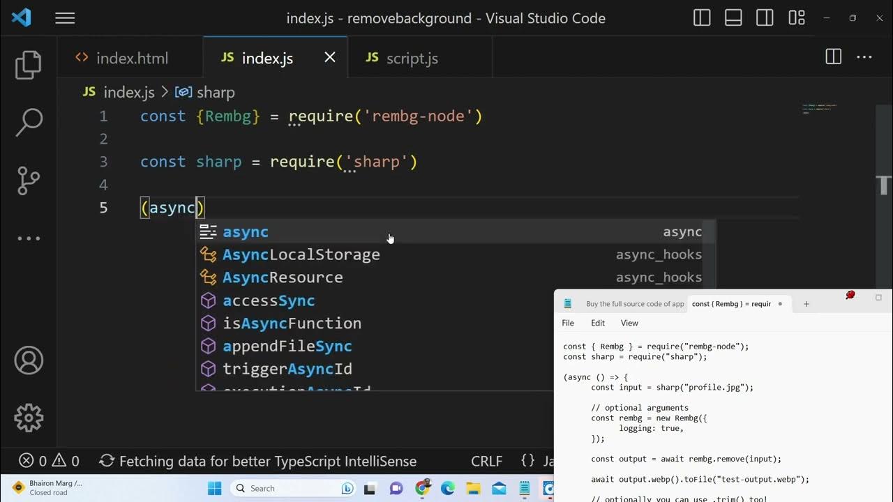 Node.js Tutorial to Remove Background From Image Using Rembg & Sharp ...
