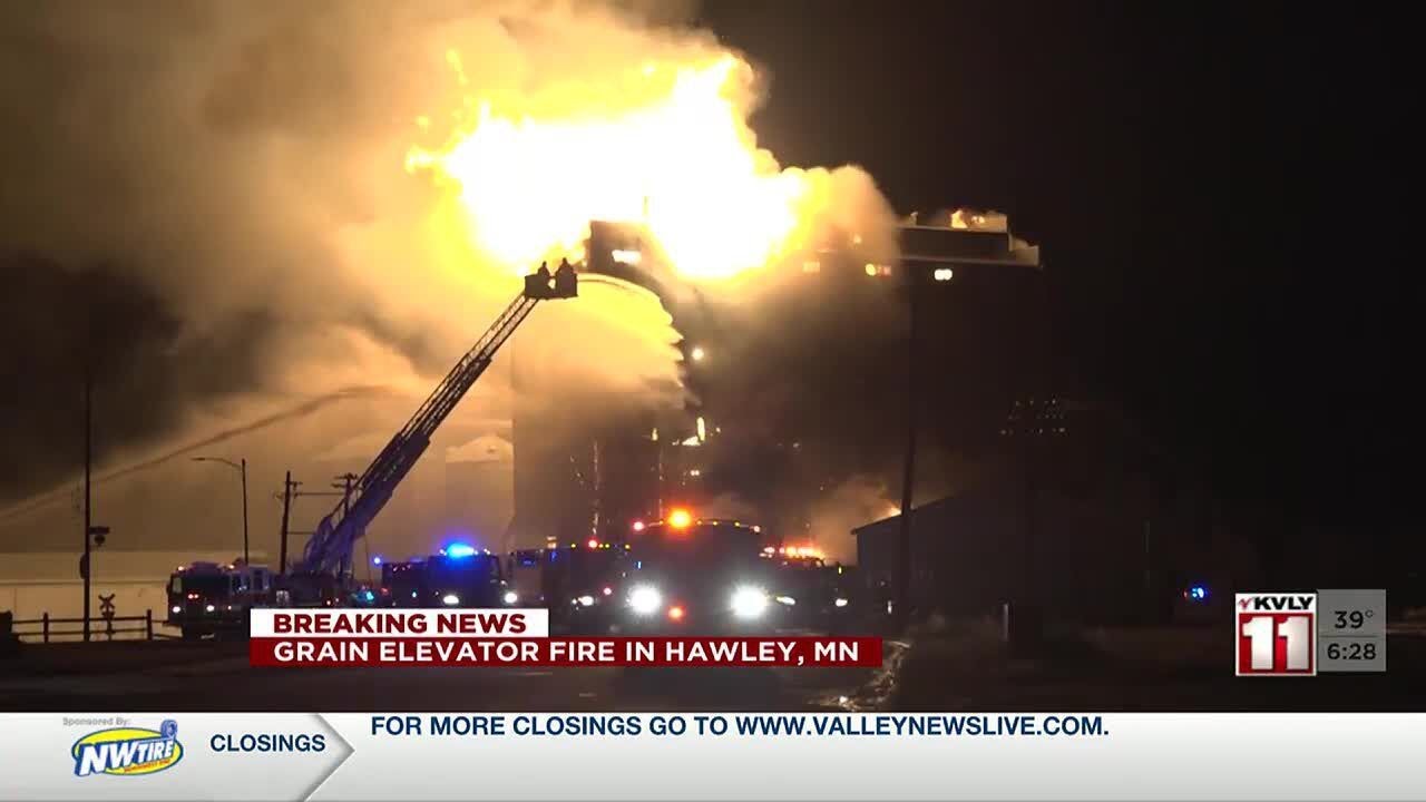 6:30AM UPDATE: Hawley Public Schools closed due to Grain Elevator Fire ...