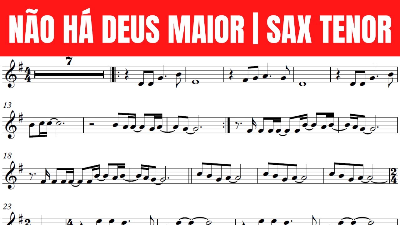 NÃO HÁ DEUS MAIOR | partitura para SAX TENOR | COMUNIDADE DE NILÓPOLIS