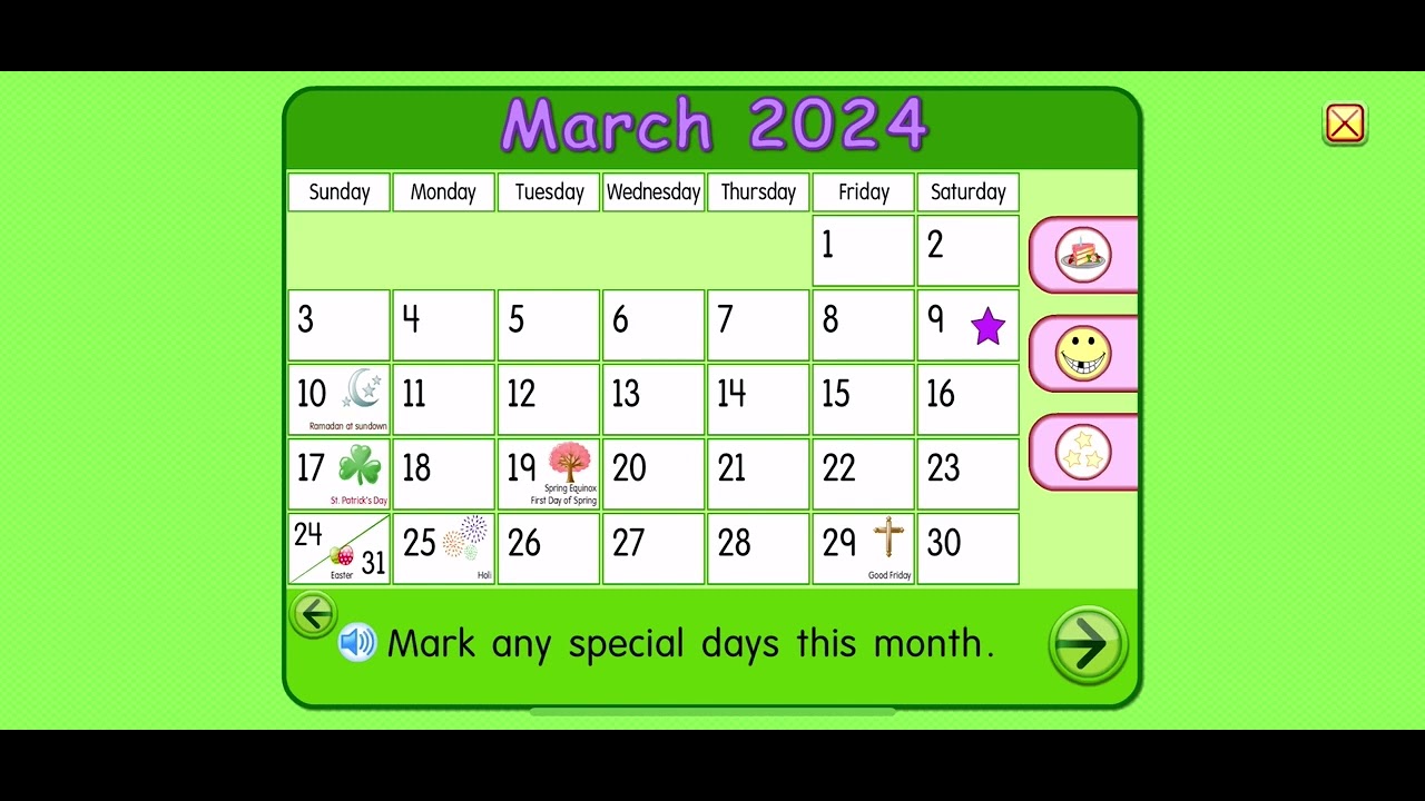Starfall Calendar March 9, 2024 YouTube