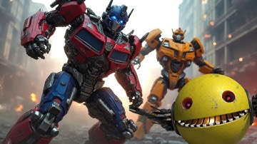Pacman Transformer with Gladiator Robot to Defeat Lava Robot and Escape a Maze Full of Challenges