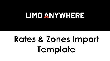 Rate & Zone Import Template