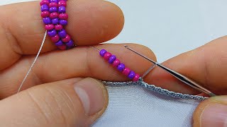 Şıkır Şıkır Tek Sıra Kolay Ve Gösterişli Boncuklu Tığ Oyası