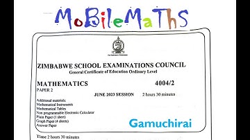 ZIMSEC - MATHS JUNE 2023 : P2