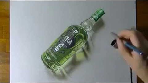 All About Video : [Drawing timelapse] a bottle of Oddka vodka - hyperrealistic art