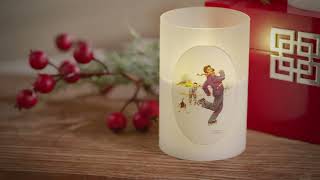 Norman Rockwell Set Of 3 Led Flameless Candles Wtimer