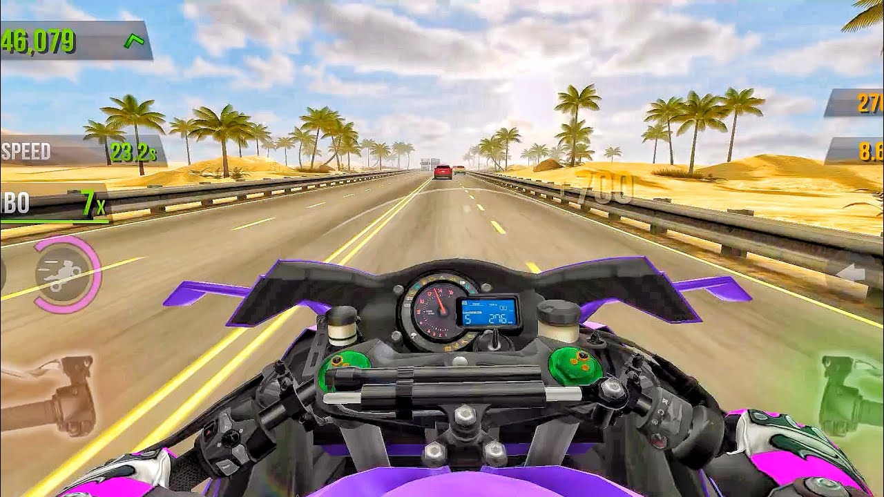Traffic Rider - ( The BLUE Bike High Speed In DESERT Of Two way🤯🤑😱 ) GAMEPLAY! 