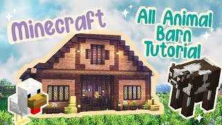 Aesthetic Minecraft Barn Tutorial 🌸🐴✨ Cottagecore Easy Fairytale Livestock Farm 🌸 Kelpie The Fox