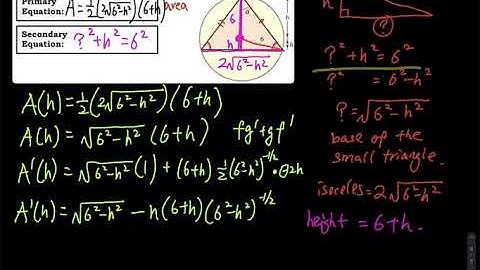 4.7 Part 3: Optimization -An Isosceles Triangle Inscribed in a Circle | Differential Calculus