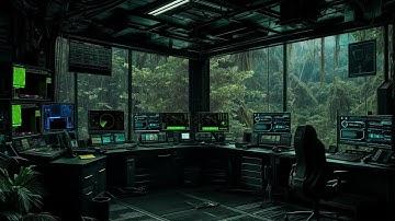 Deep Forest Research Lab in the Rain | Cold Wind & Soothing Rain Sounds for Sleep & Relaxation 🌧️🌿💻