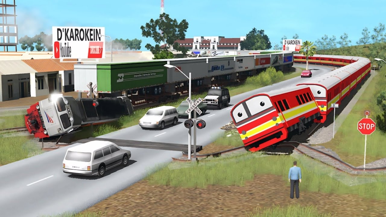 Perlintasan Kereta Api ‼️20 KERETA API PANJANG BERGANTIAN