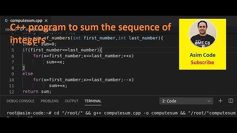 C++ program to sum the sequence of integers