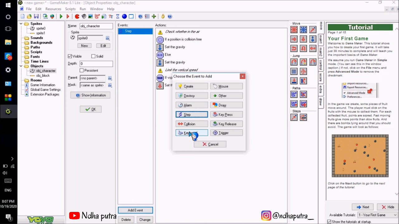 Tutorial Membuat Game Dasar Menggunakan Game Maker 8.1 - YouTube