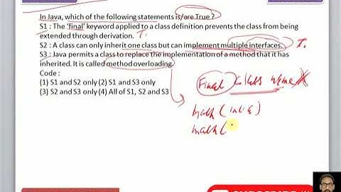 Final keyword use in Java | UGC NET computer science previous question paper with solutions