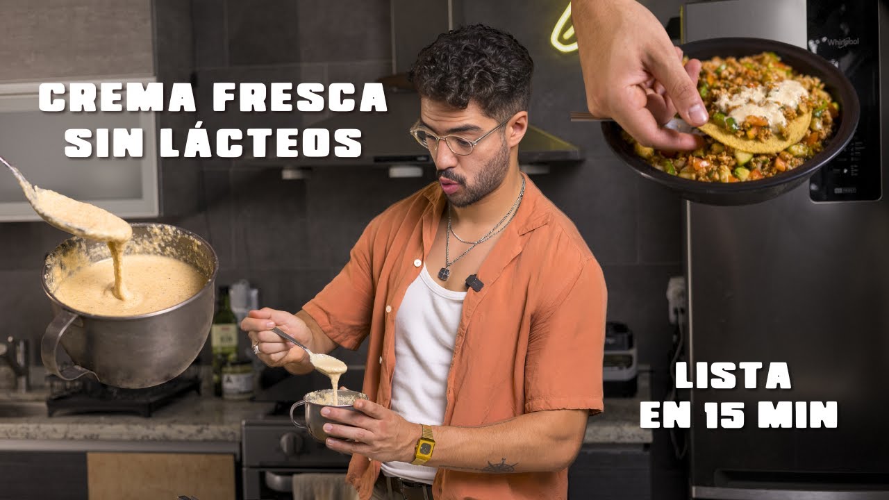 Crema Fresca ¡SIN LÁCTEOS! Casera, deliciosa y lista en menos de 15 minutos 😋