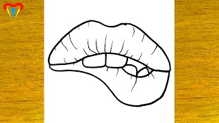 Dudak Çizimi - Kolay Dudak Çizimleri - Basit, Güzel, Tatlı, Sevimli, Resim, Adım Adım