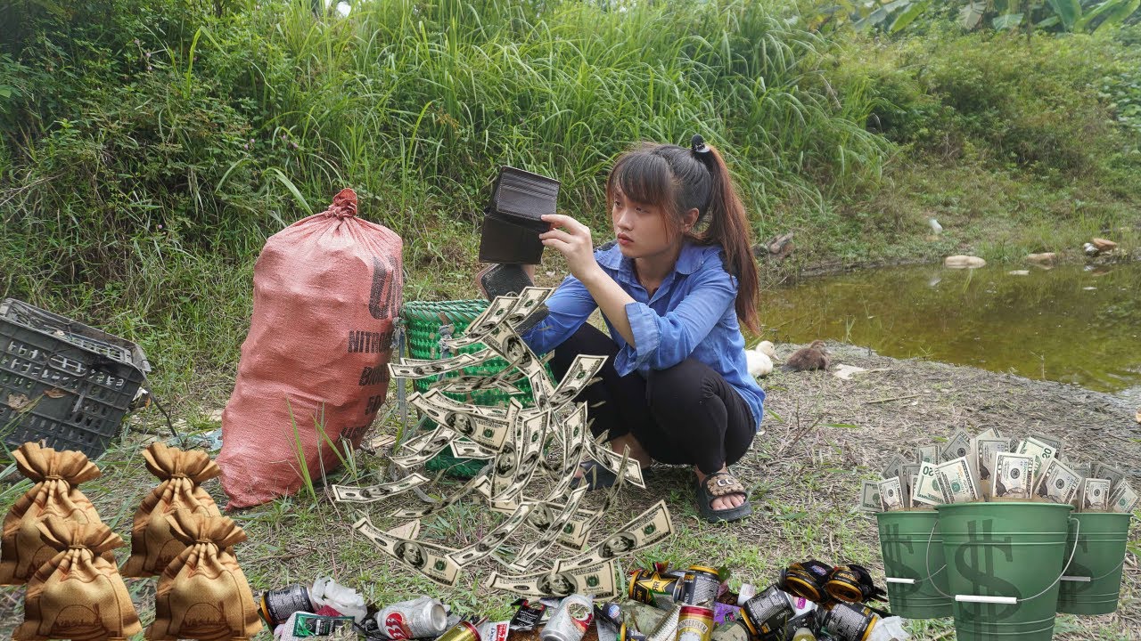 Full video 7 days of collecting scrap - poor girl earns huge amount of money every day at scrap yard