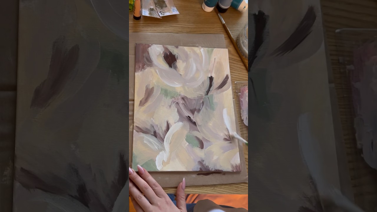 “Flowering” acrylic floral art. Full process 