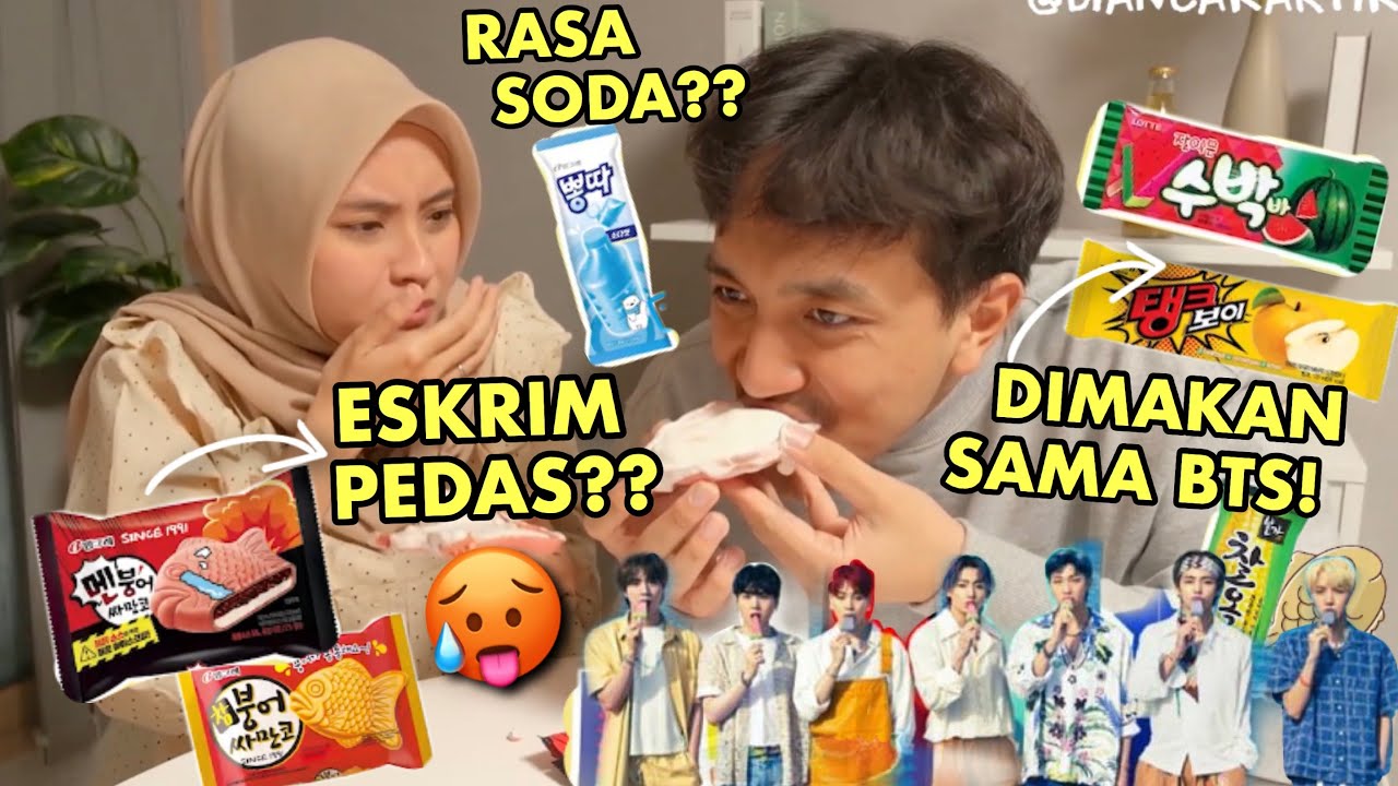 MUKBANG ES KRIM KOREA! 🇰🇷 ES KRIM RASA SAOS PEDAS?? 🥵 ADA YANG DIMAKAN MEMBER BTS! 😳