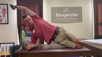 Modified side plank dumbbell shoulder flexion