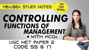 Controlling - Function of Management I UGC NET Paper 2 I Management I BBA I MBA I Commerce