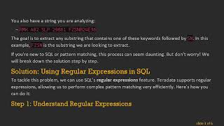 Mastering SQL: Pattern Matching with Keywords in Teradata Net Worth