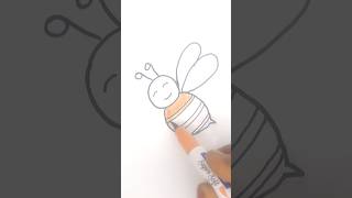 Let's colouring cute honey bee🐝 // step by step colouring, drawing. #art #painting #shorts