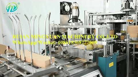 High speed paper bowl machine speed 60-70 pcs/min PLC controller robotic hand collecting  conveyor