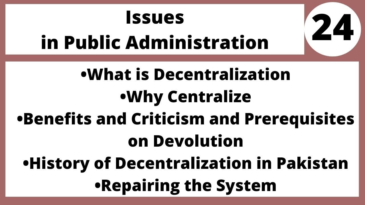 Decentralization Issues in Pakistan In Hindi |Urdru MPA509 LECTURE 24