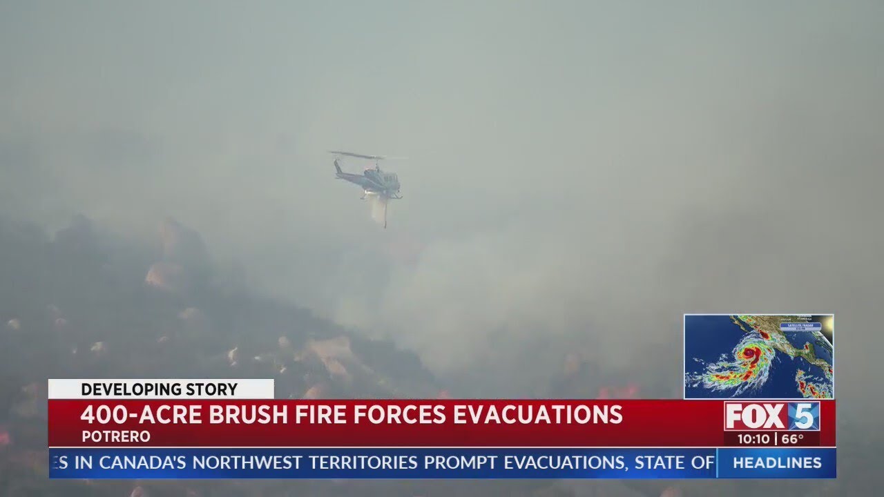 400-Acre Brush Fire Forces Evacuations - YouTube