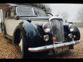 A 1954 riley rme saloon pgn 949 in a rural setting filmed fairly recently