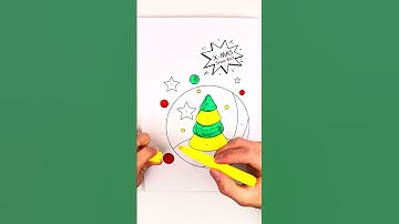 Coloring a Christmas Tree! 🎄✨ #art