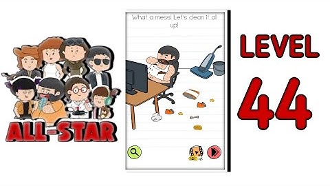 Brain Test All Star Level 44  |What A Mess! Lets Clean It All Up!| Walkthrough Solutions