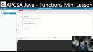APCSA Java - Functions Mini Lesson Details