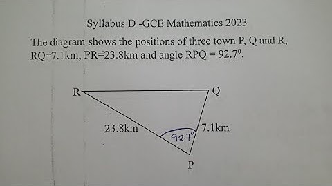 2023 GCE Trigonometry - Cosine rule