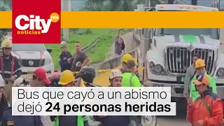 En la vía Bogotá - La Vega un bus con 40 pasajeros cayó a un abismo | CityTv