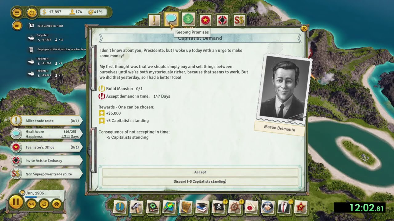 Tropico 6 - Battle Royal Speedrun - Hard Difficulty in 