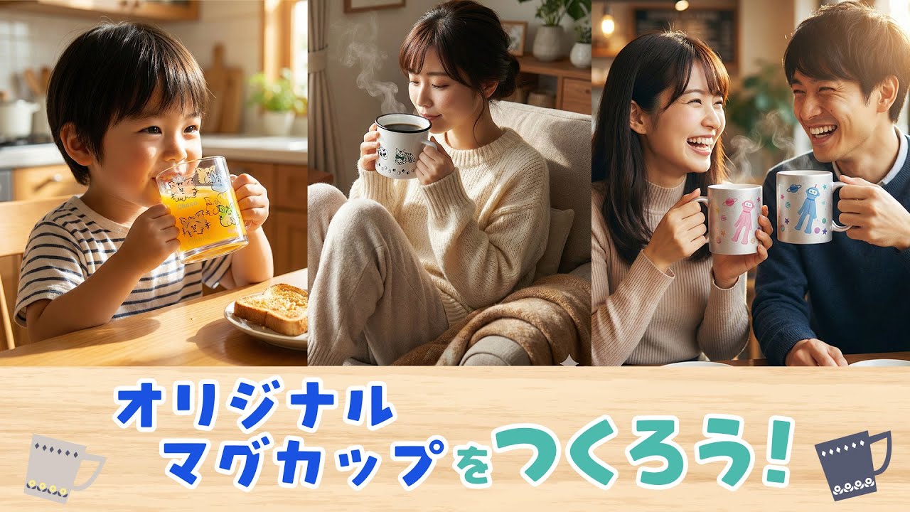 オリジナルマグカップつくろう！☕✨ テンプレート無料🎨 1個から