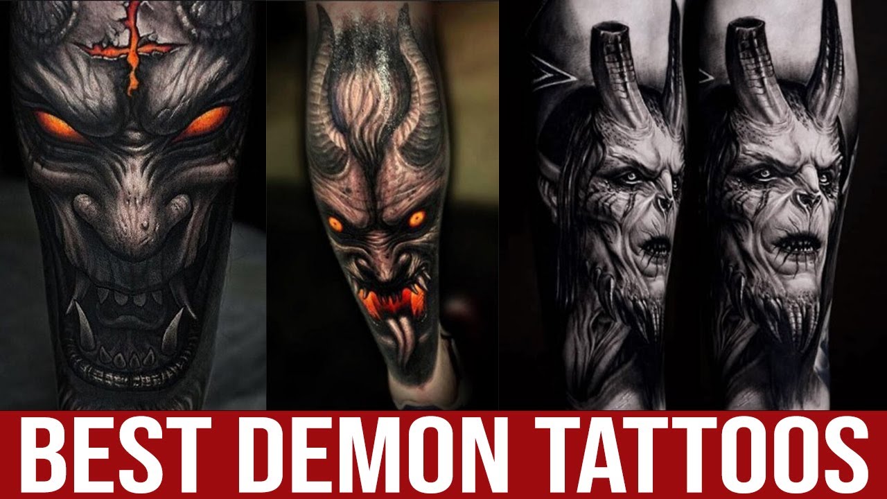 Demon Tattoo Image On Leg