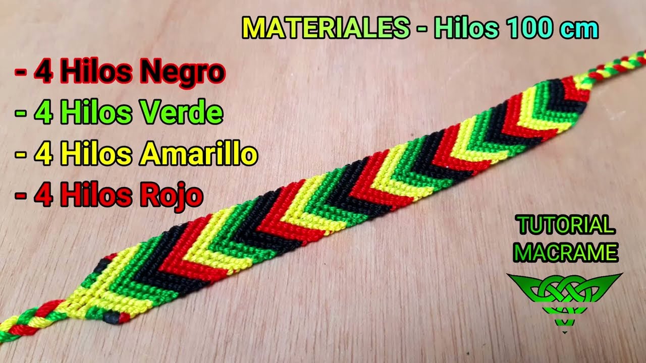 Tutorial Macrame / Como hacer PULSERA RASTA Chevron | How to make frendship bracelet