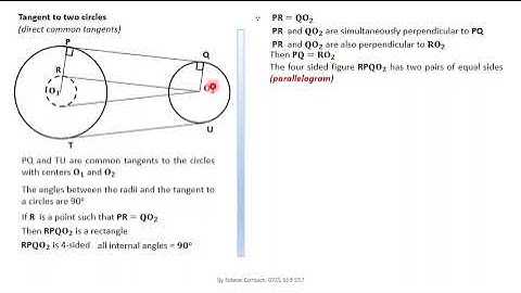 CIRCLES: CHORDS AND TANGENTS|TANGENTS TO TWO CIRCLES (DIRECT)