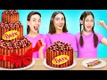 Chocolate Fountain Fondue Challenge | Orange vs Blue Crazy Food Battle by SunnyFunny!