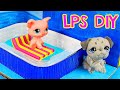 DIY LPS/LOL Cardboard Doll House with Swimming Pool