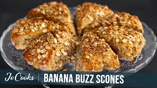 Banana Buzz Scones / Crazy Flavored and Flaky / JoCooks.com