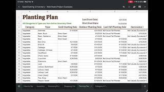 Seed Inventory & Seed Starting Planner (Google Sheet Walkthrough)