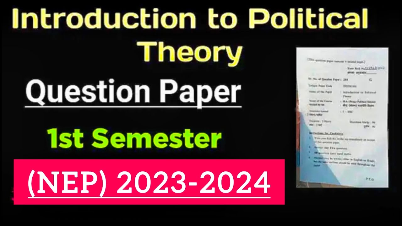 Introduction to political theory question paper Ba.program| Du Sol ...