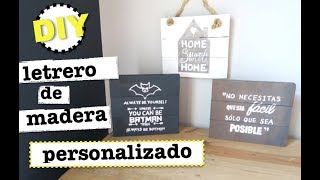 DIY LETRERO DE MADERA PERSONALIZADO | ROOM DECOR