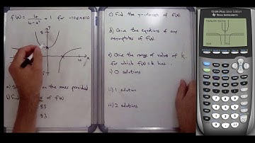 TI-84 Finding Asymptotes, Finding Zeros, Finding number of solutions for f(x) = k